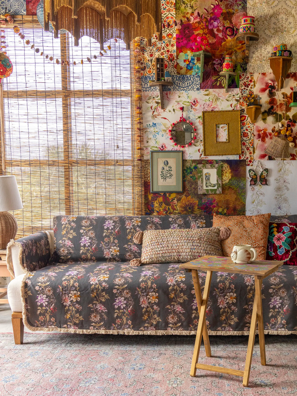 Mom's Favorite Sofa Cover - Chocolate Dahlia Rows