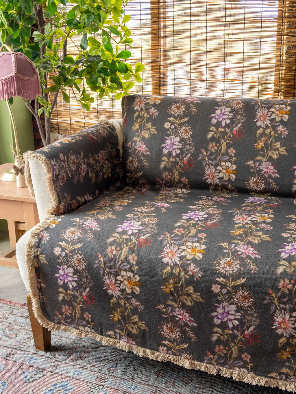 Mom's Favorite Sofa Cover - Chocolate Dahlia Rows