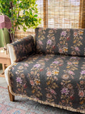 Mom's Favorite Sofa Cover - Chocolate Dahlia Rows