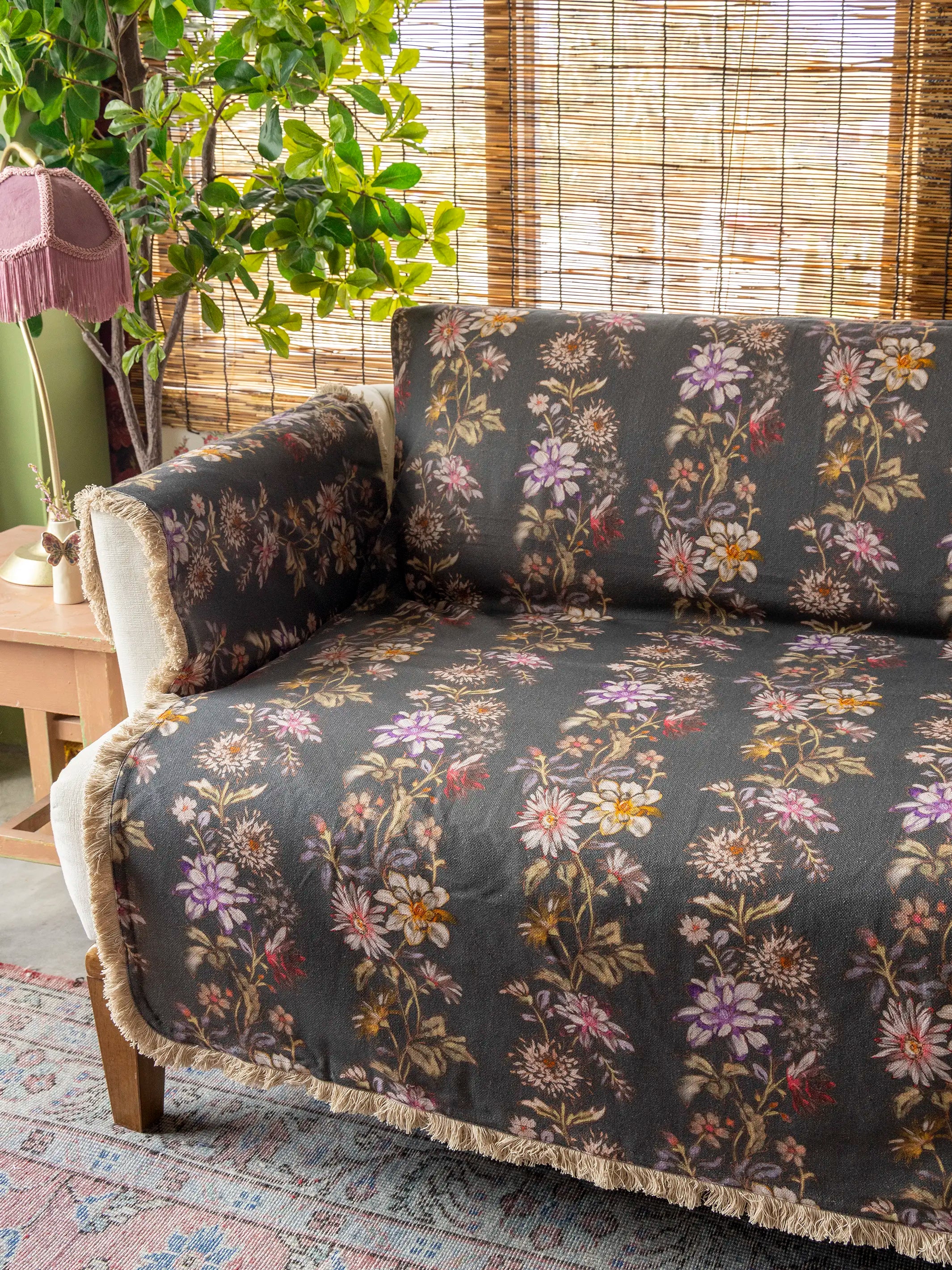 Mom's Favorite Sofa Cover - Chocolate Dahlia Rows