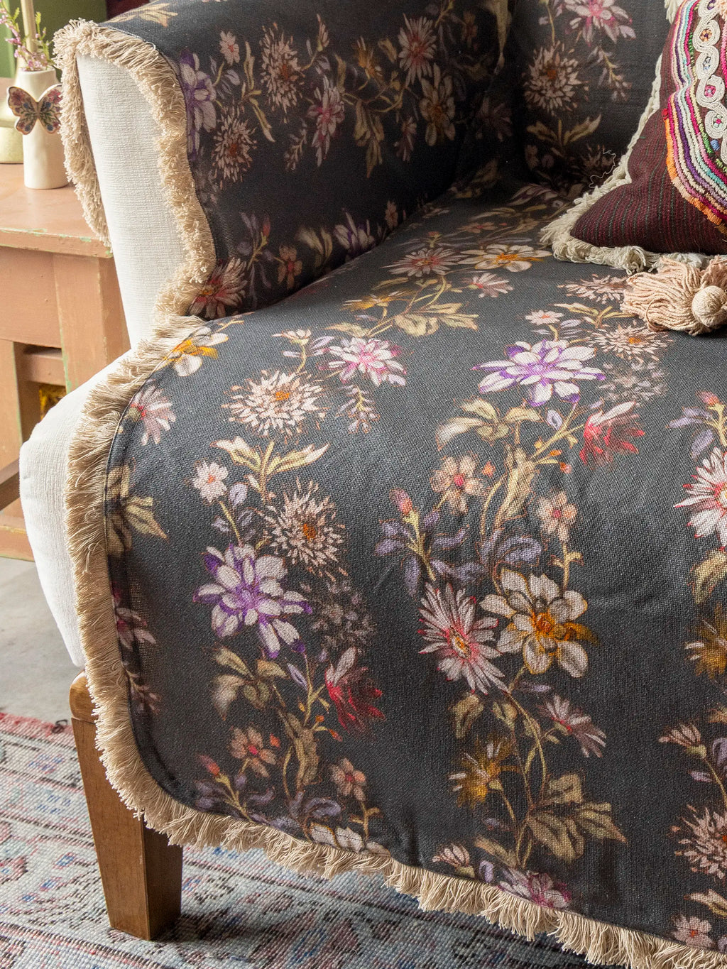 Mom's Favorite Sofa Cover - Chocolate Dahlia Rows