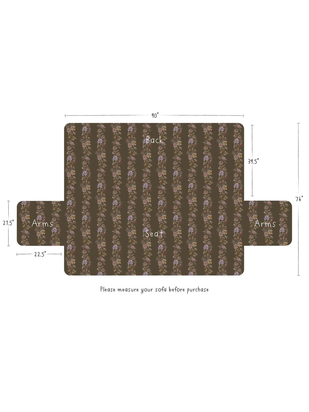 Mom's Favorite Sofa Cover - Chocolate Dahlia Rows