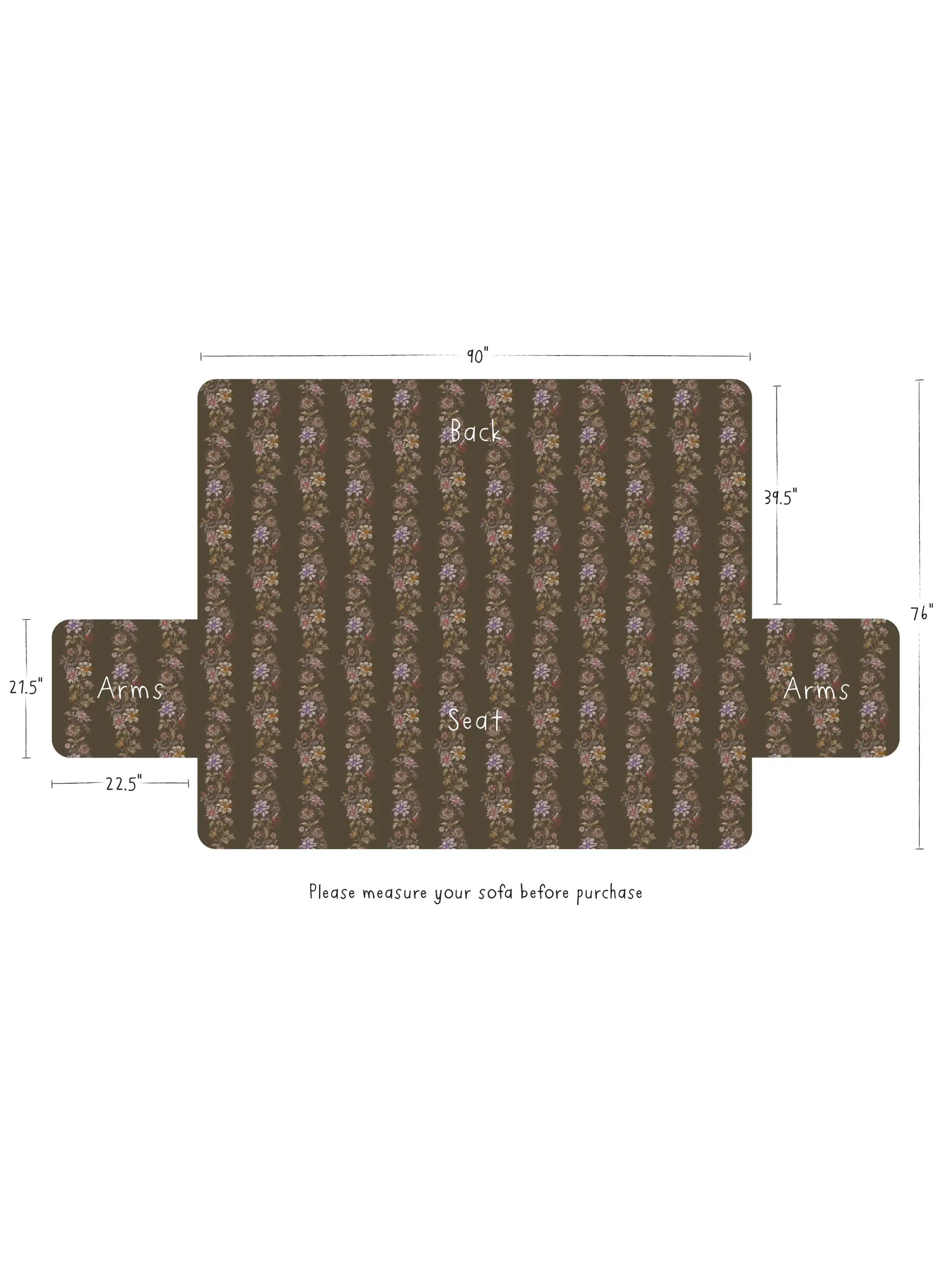 Mom's Favorite Sofa Cover - Chocolate Dahlia Rows