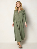 Drew Cotton Shirt Dress - Olive