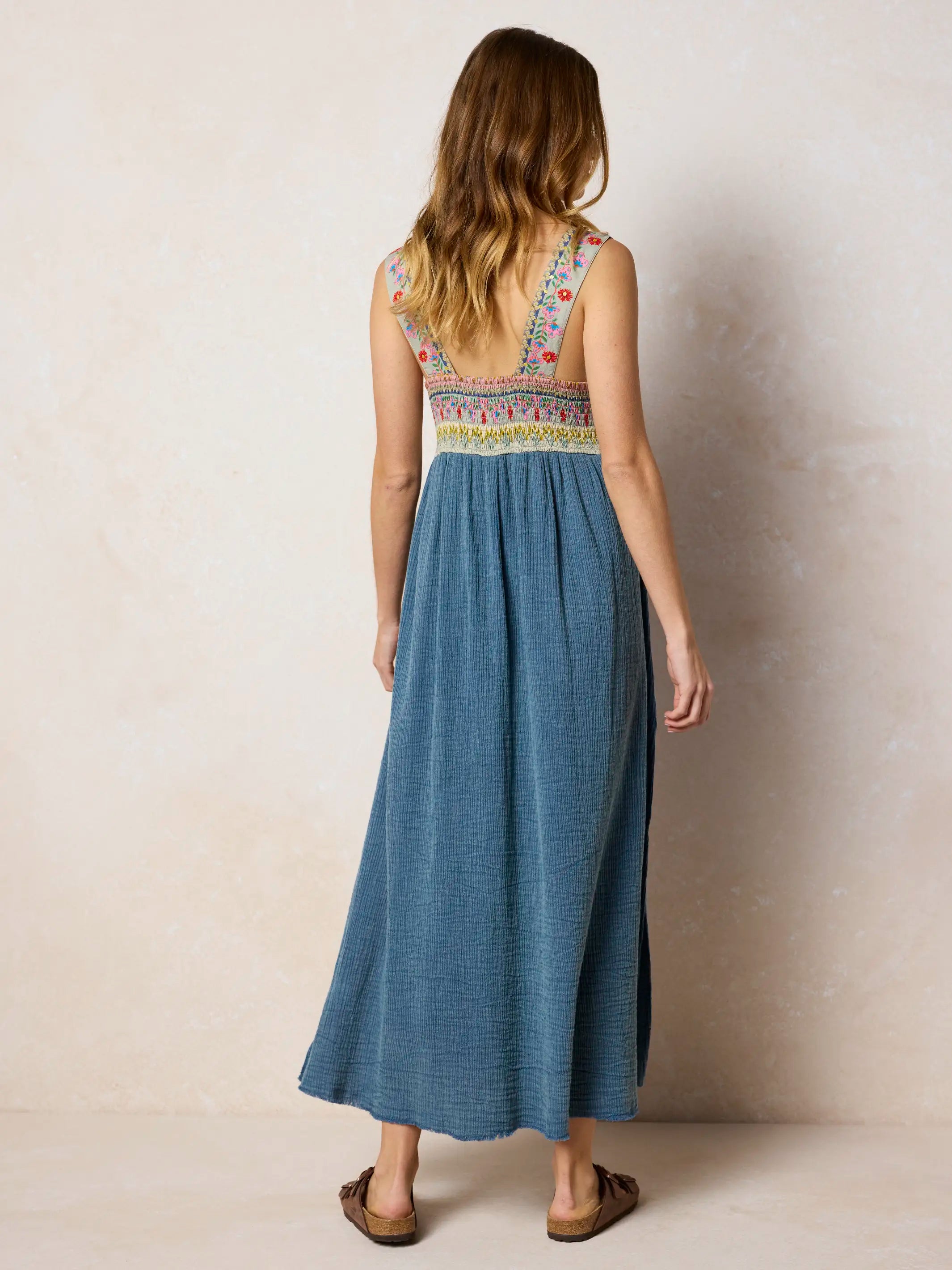 Tricia Embellished Maxi Dress - Slate Blue