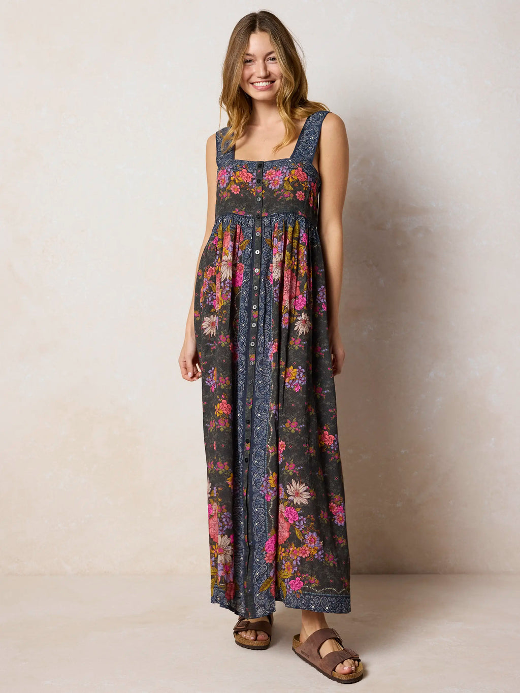 Lucy Maxi Dress - English Garden Charcoal