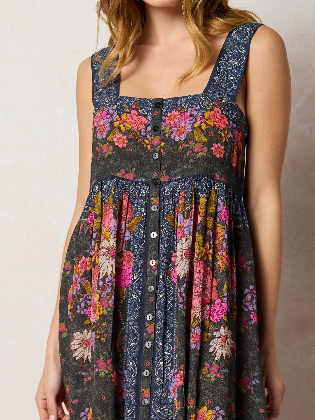 Lucy Maxi Dress - English Garden Charcoal