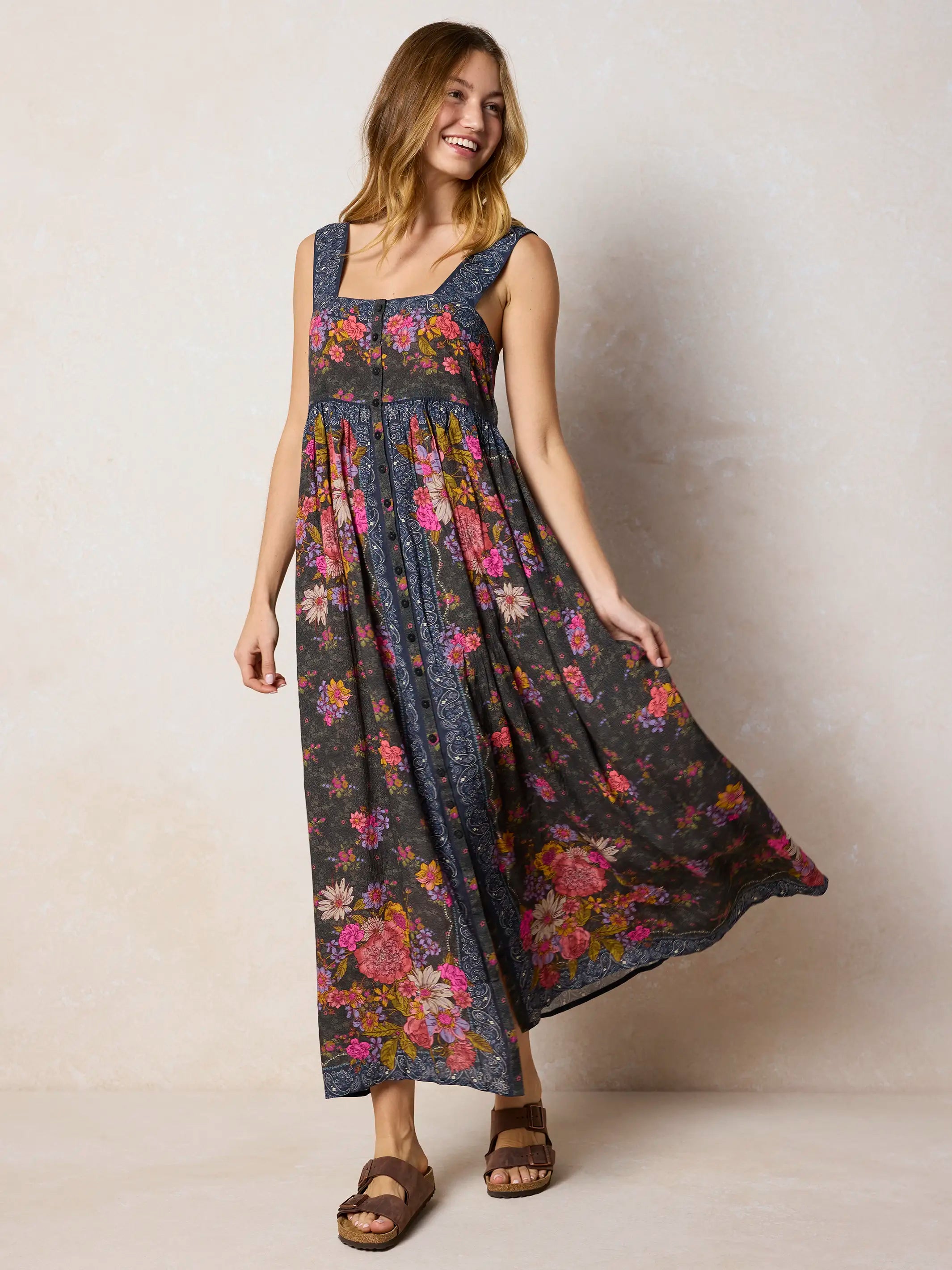 Lucy Maxi Dress - English Garden Charcoal