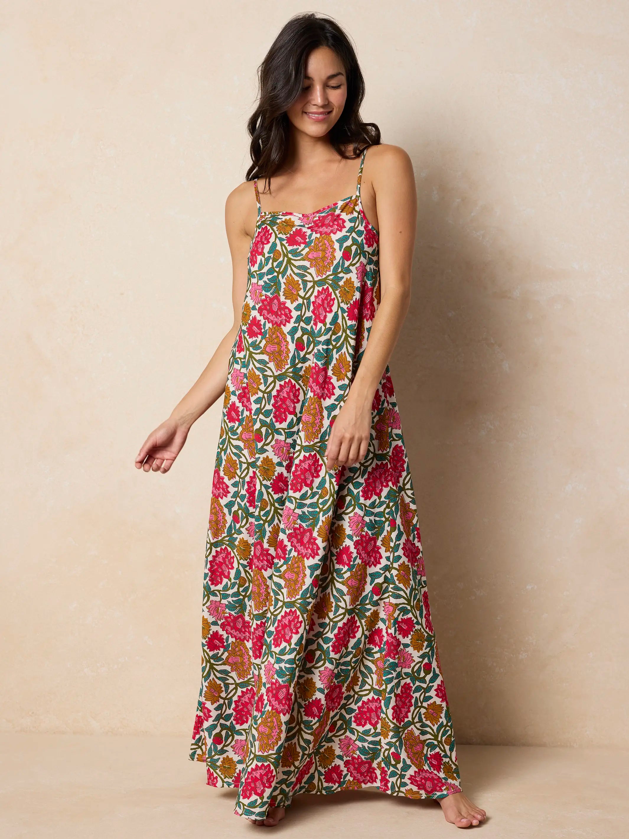 Amellia Maxi Dress - Lush Zinnias
