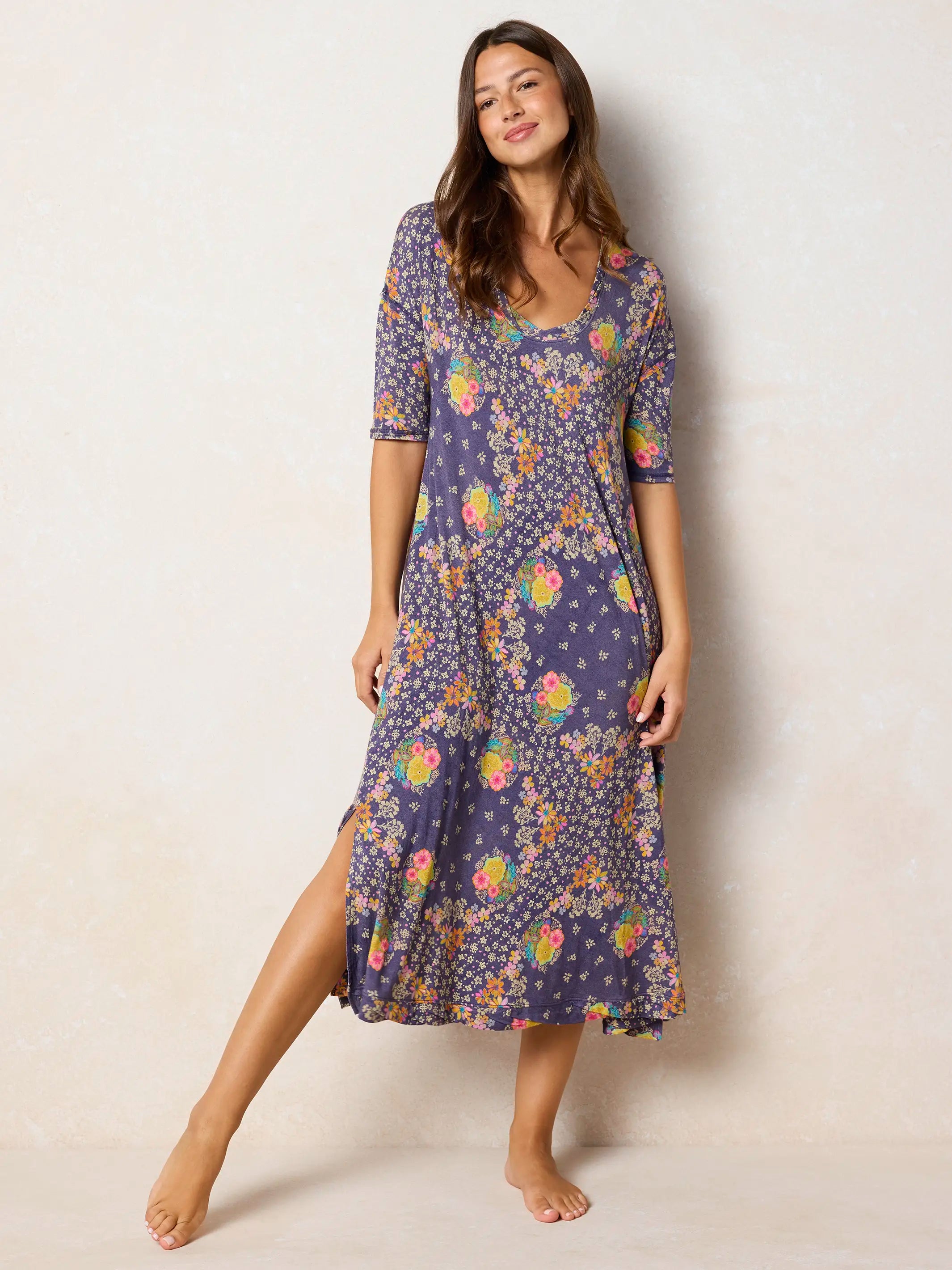 All Day ButterSoft Tee Dress - Tropic Bandana Navy