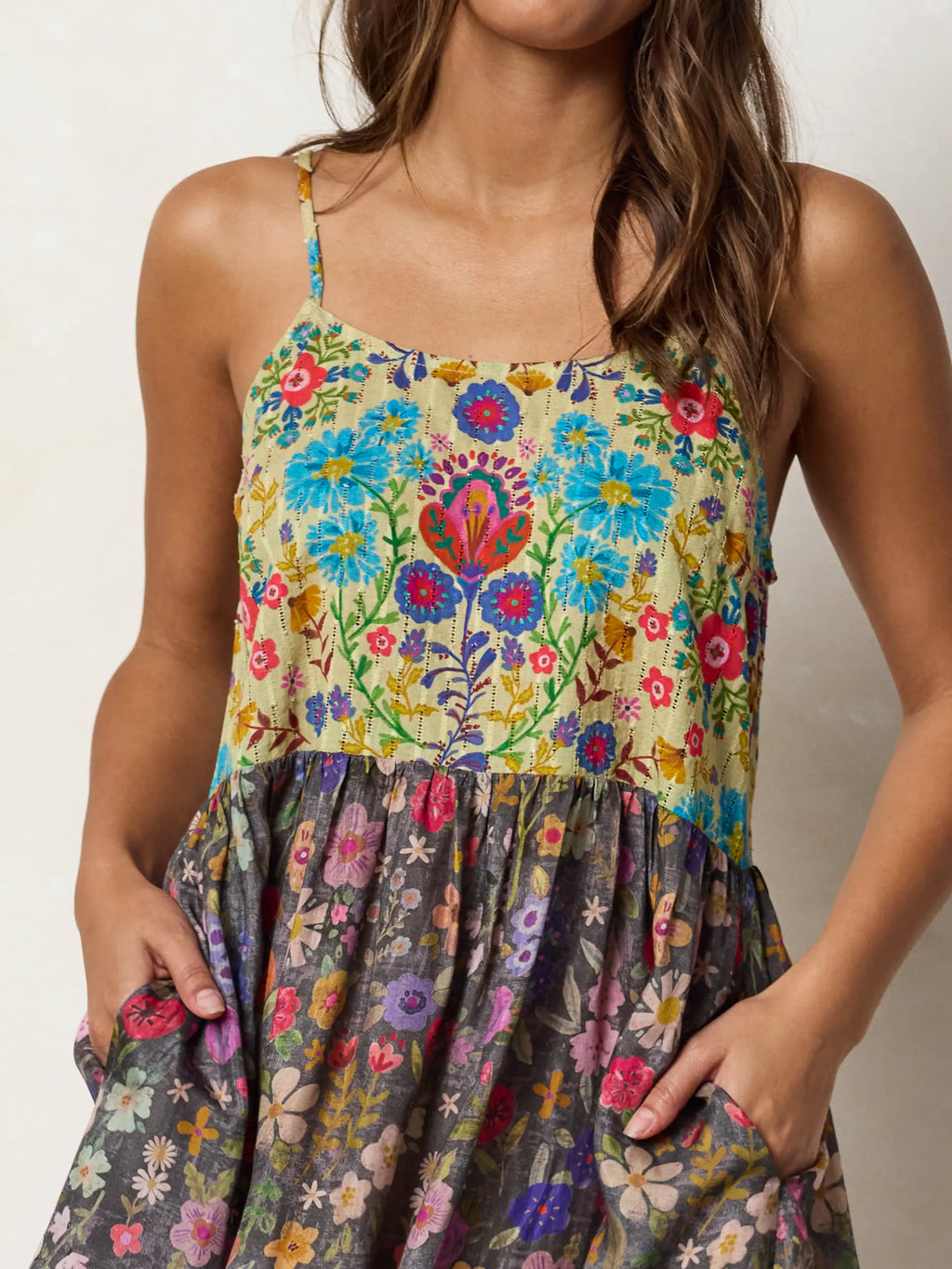Lana Dress - Flung Floral Wildflowers