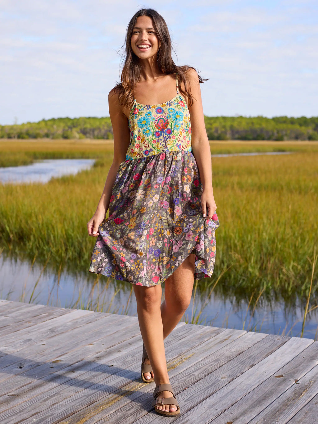 Lana Dress - Flung Floral Wildflowers