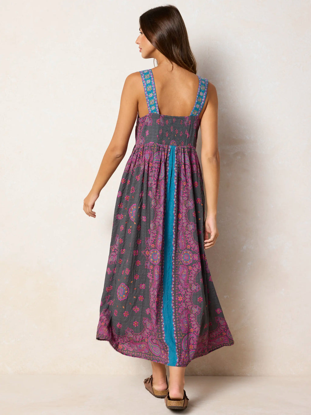Lucy Maxi Dress - Brimfield Bandana Charcoal