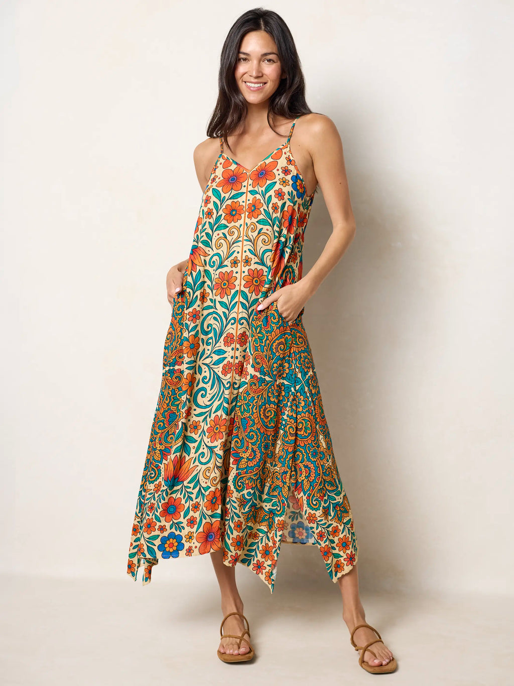 Katrina Midi Slip Dress - Santa Fe Floral