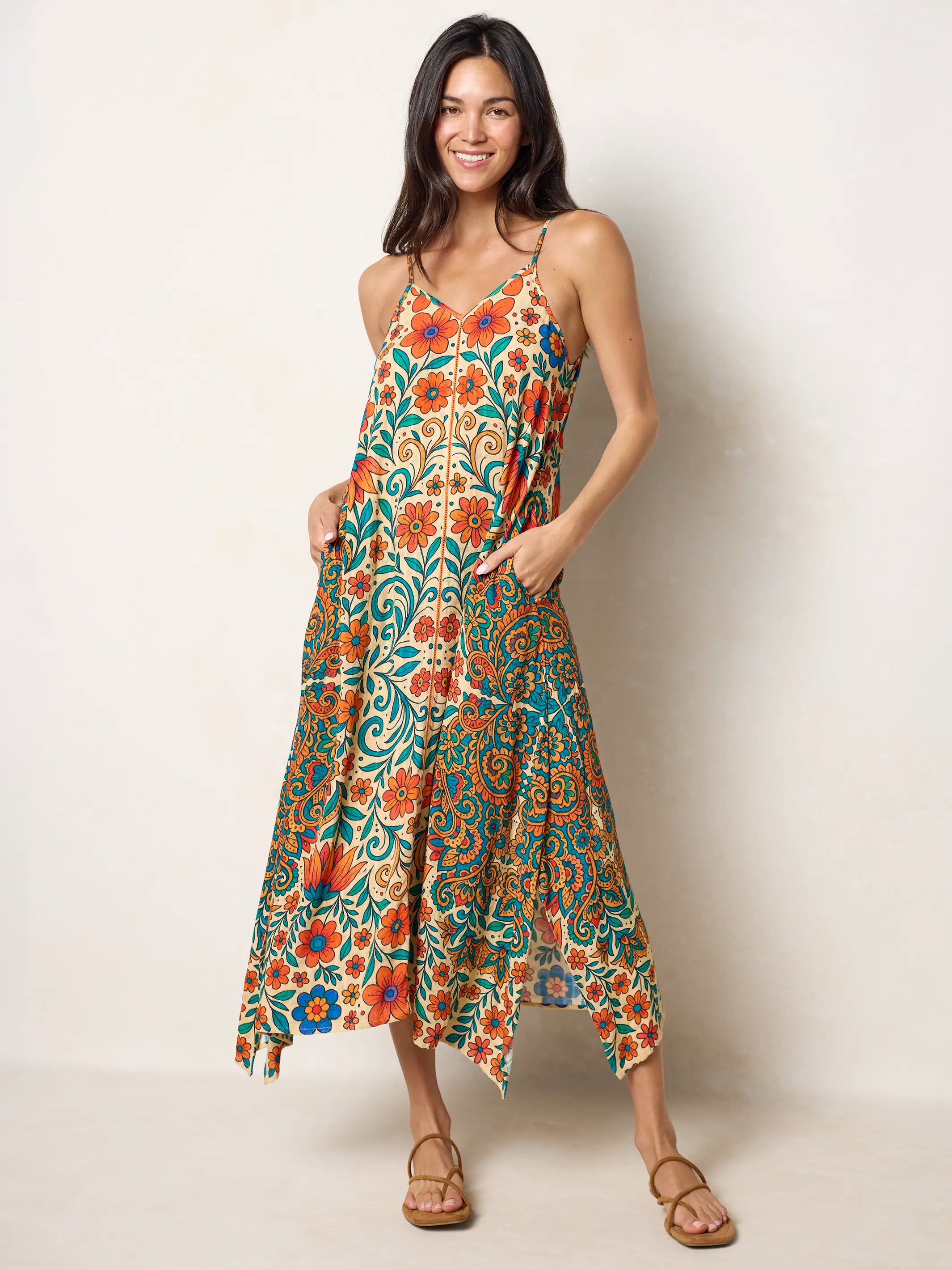 Katrina Midi Slip Dress - Santa Fe Floral