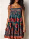 Tricia Mini Dress - Painted Red Blooms