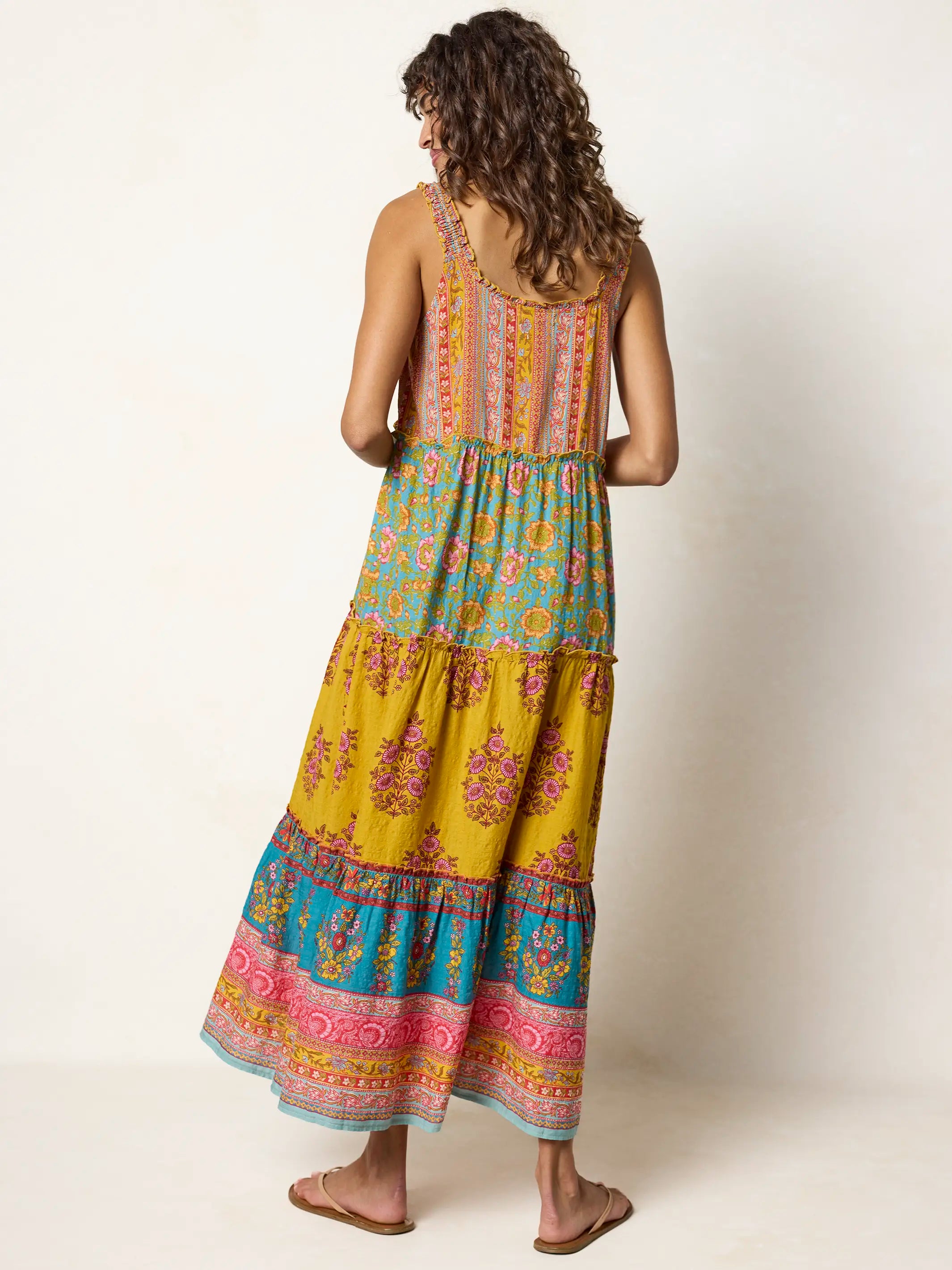 Adele Maxi Dress - Wildflower Medallion Gold