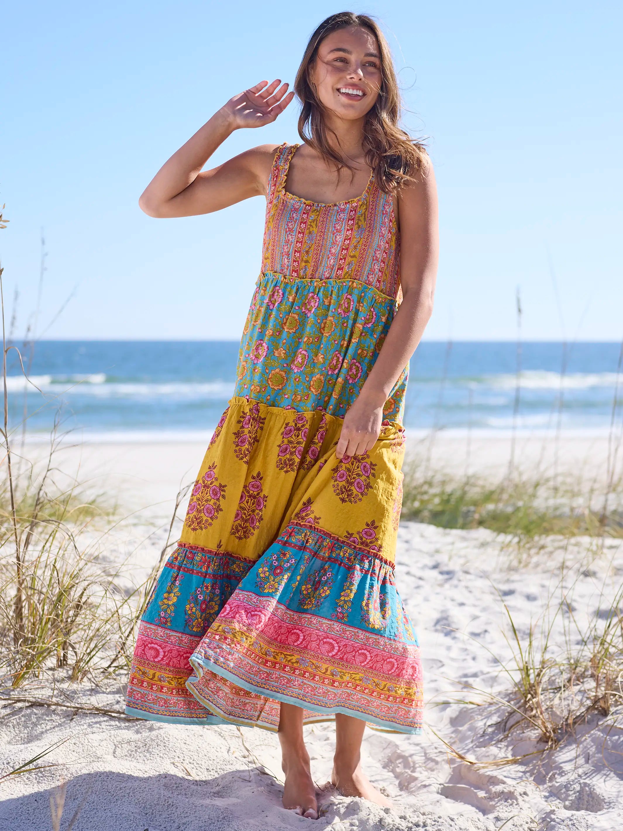 Adele Maxi Dress - Wildflower Medallion Gold