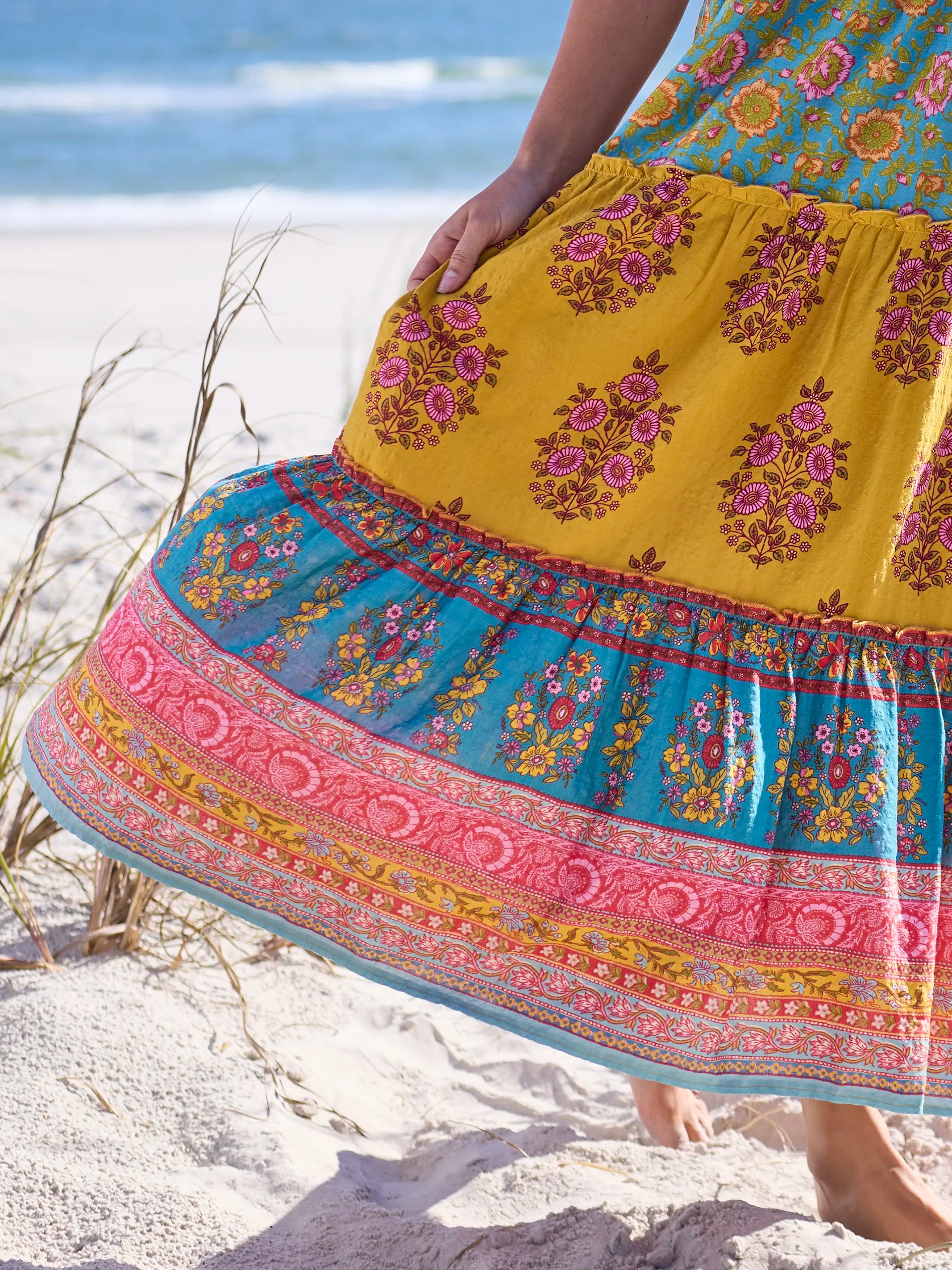 Adele Maxi Dress - Wildflower Medallion Gold