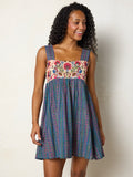Tricia Mini Dress - Multicolored Folk Stripes