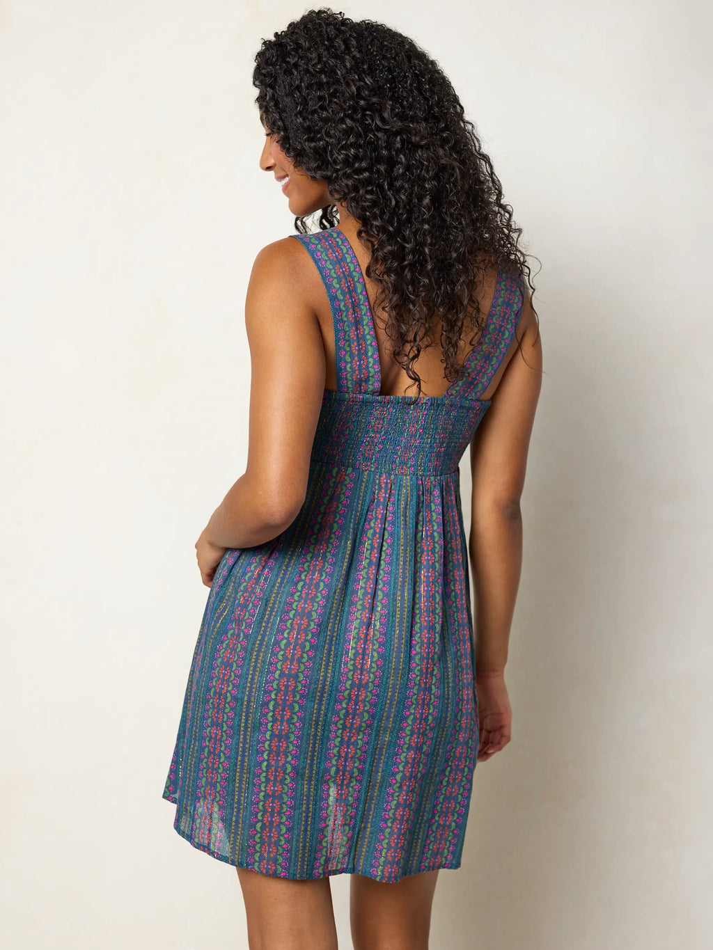 Tricia Mini Dress - Multicolored Folk Stripes