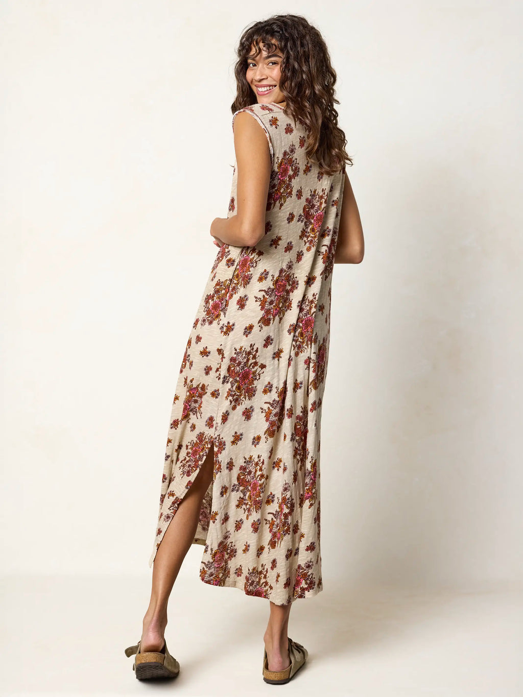 Hangout Cotton Midi Dress - English Garden Cream