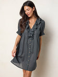 My Favorite Cotton Mini Dress - Charcoal