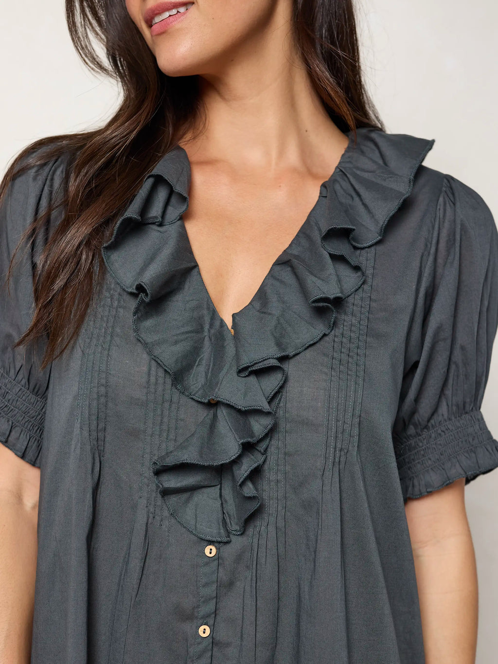 My Favorite Cotton Mini Dress - Charcoal