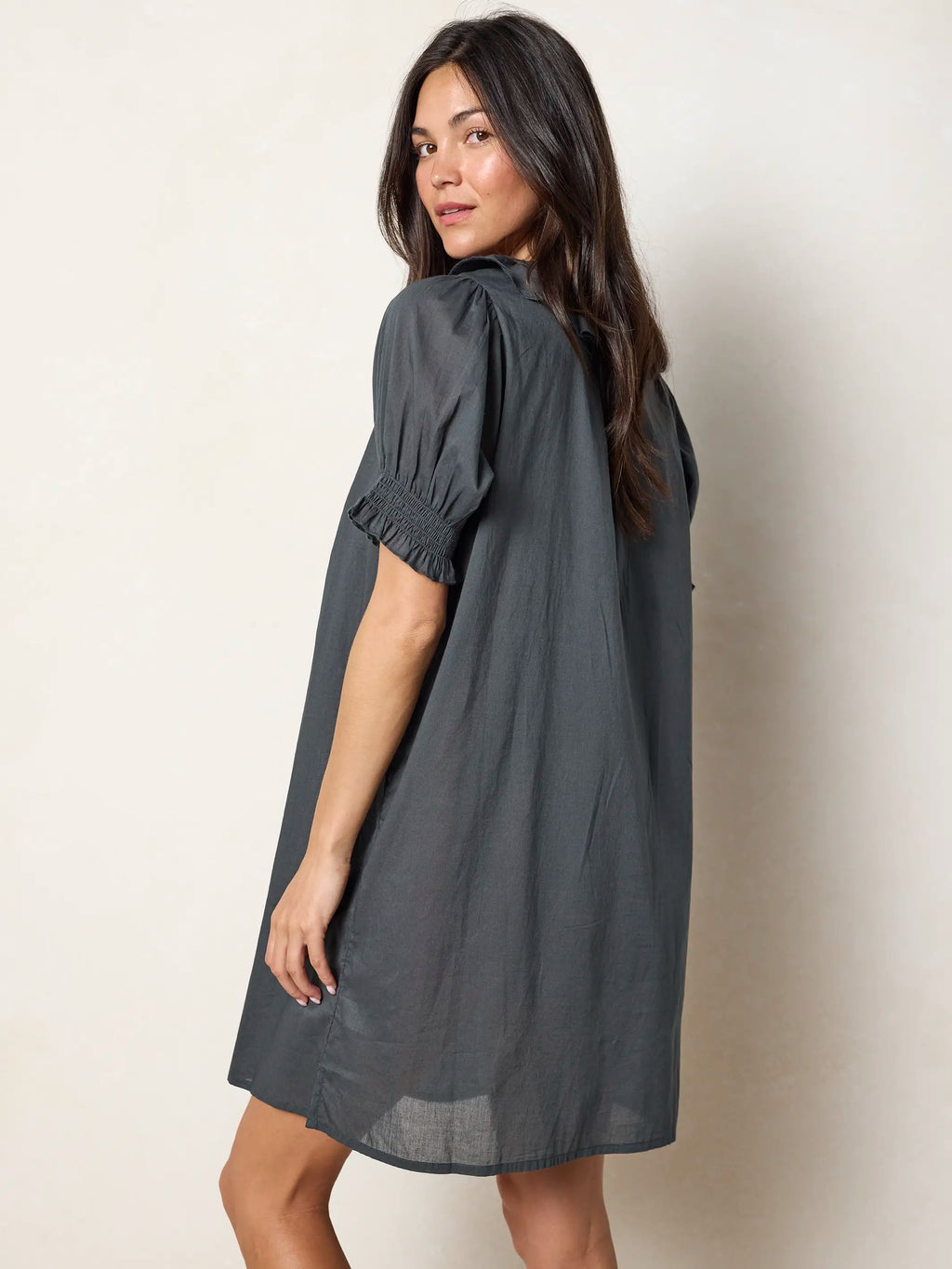 My Favorite Cotton Mini Dress - Charcoal