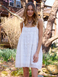 Daria Cotton Lace Mini Dress - White