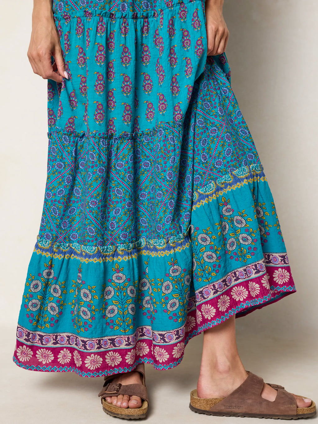 Berkley Maxi Dress - Teal Wildflower Tiles