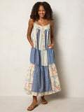 Millie Patchwork Maxi Dress - Ivory Patchwork Denim