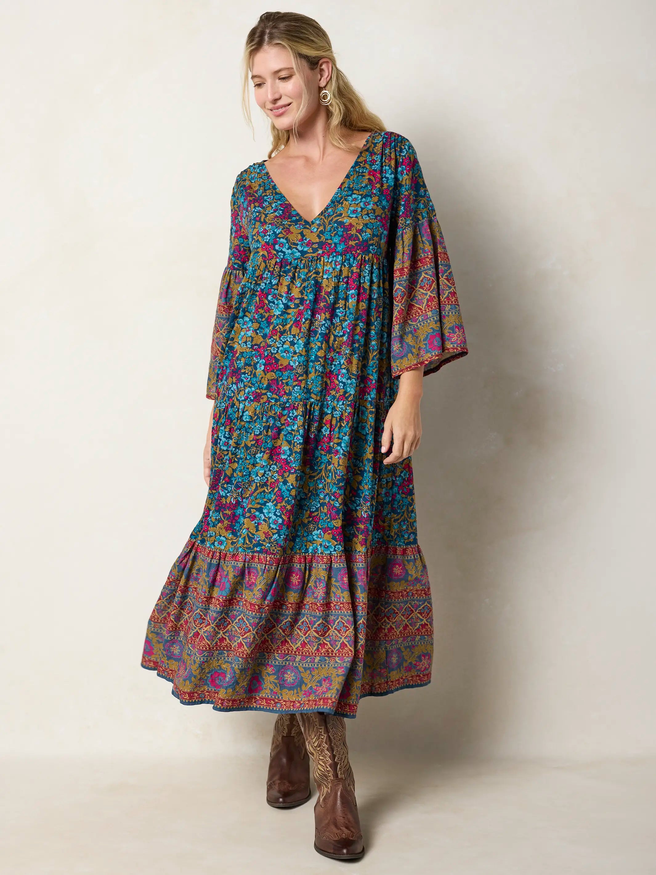 Charlotte Midi Dress - Harvest Meadow Navy