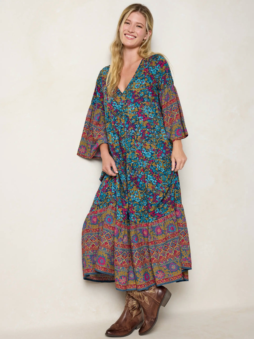 Charlotte Midi Dress - Harvest Meadow Navy