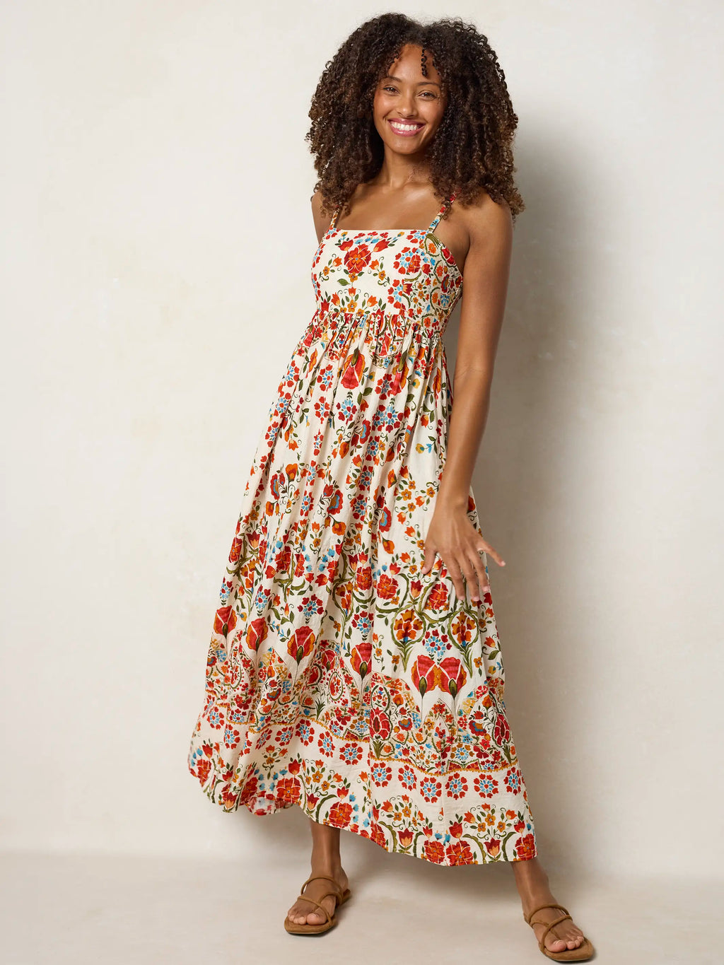 Bailey Maxi Dress - Madrid Tiles Cream