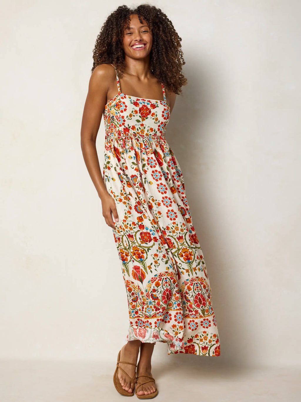 Bailey Maxi Dress - Madrid Tiles Cream