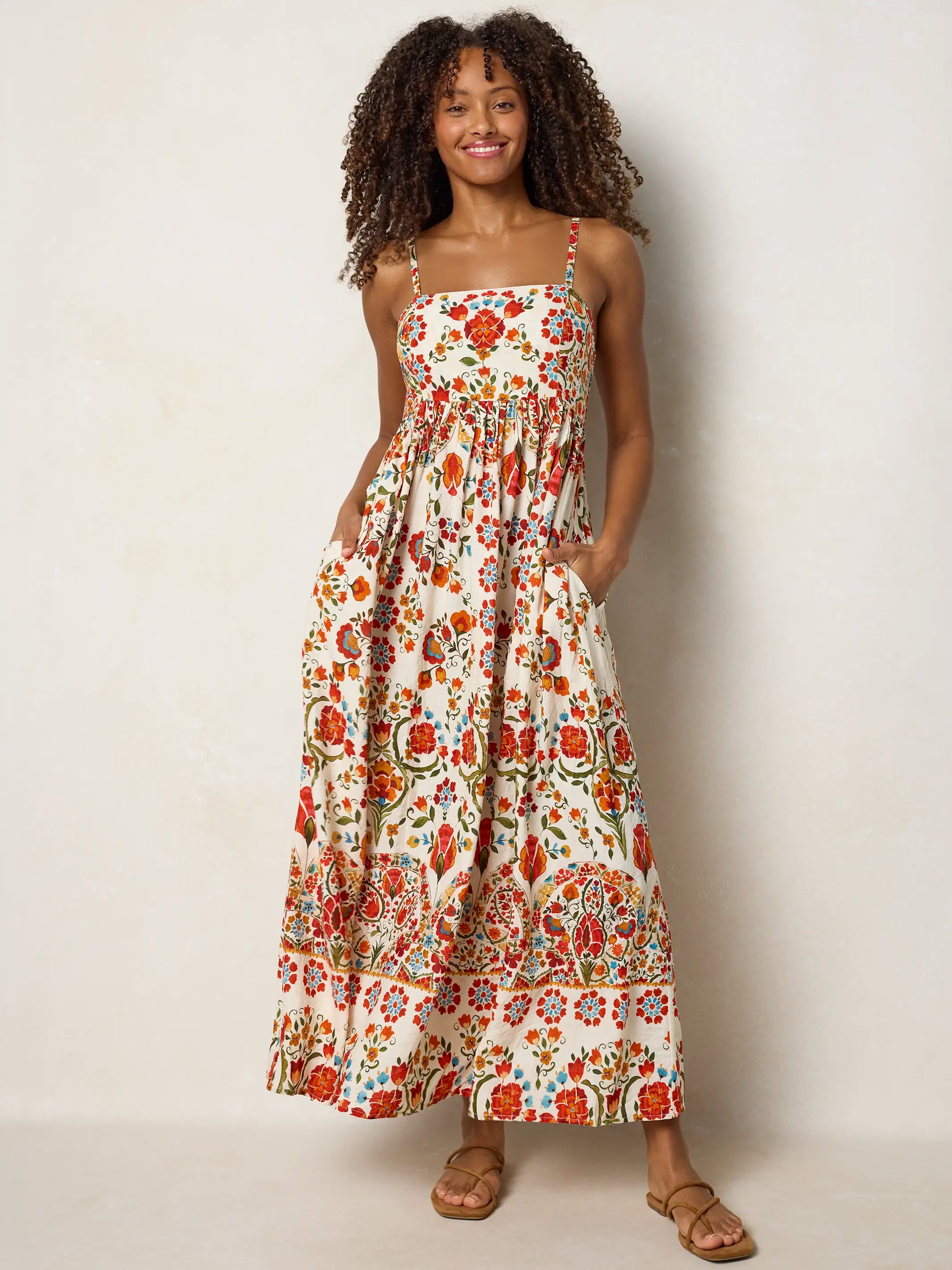 Bailey Maxi Dress - Madrid Tiles Cream