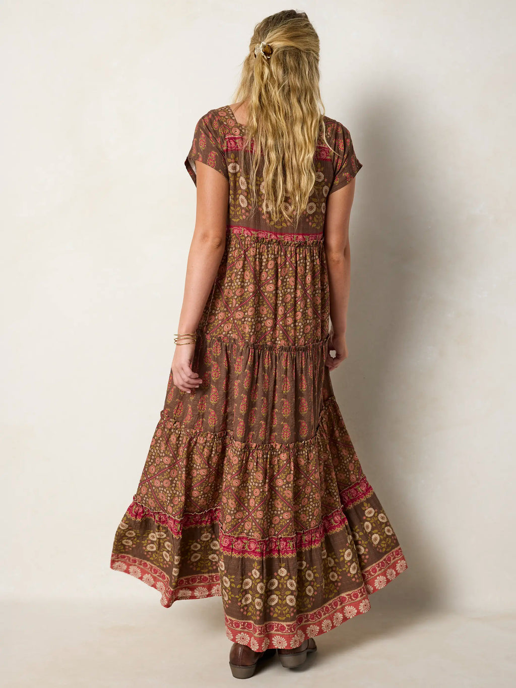 Berkley Maxi Dress - Wildflower Tiles Chocolate