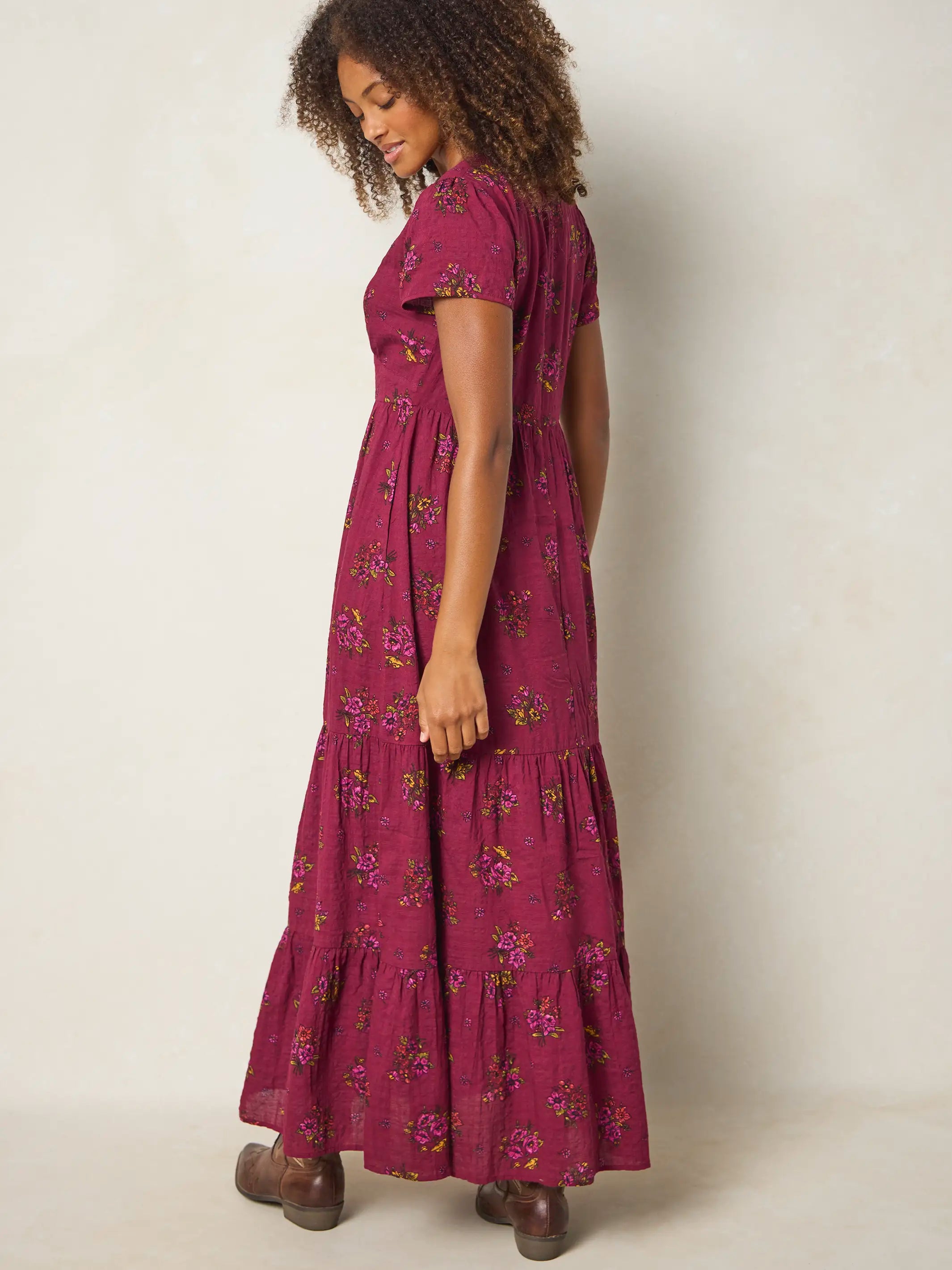 Evangeline Maxi Dress - Flower Picking Wine