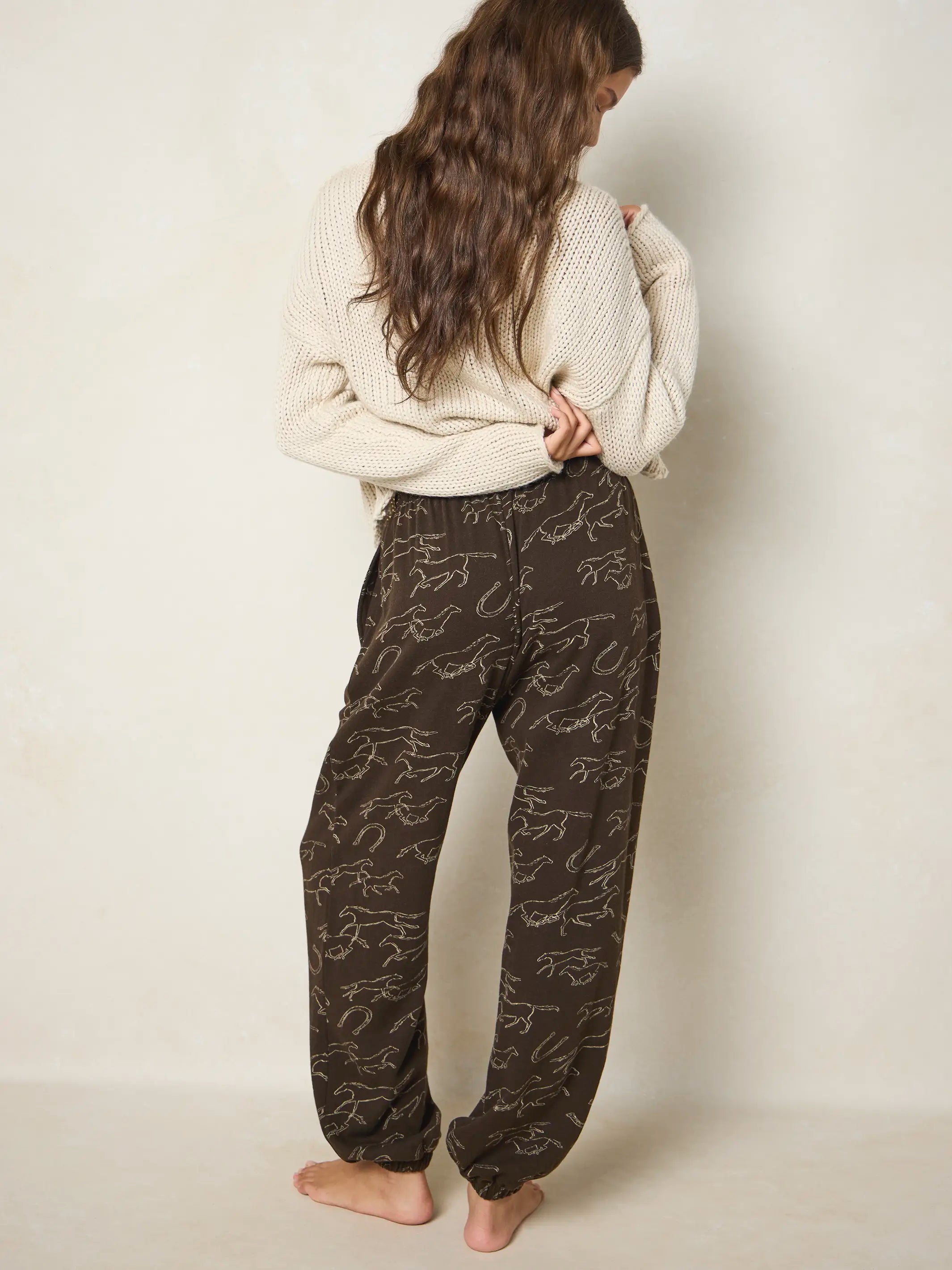 Old School Cotton Jogger Pants - Western Wild Chocolate