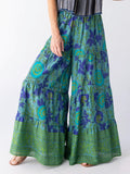 Patti Palazzo Pants - Leafy Teal Cotton