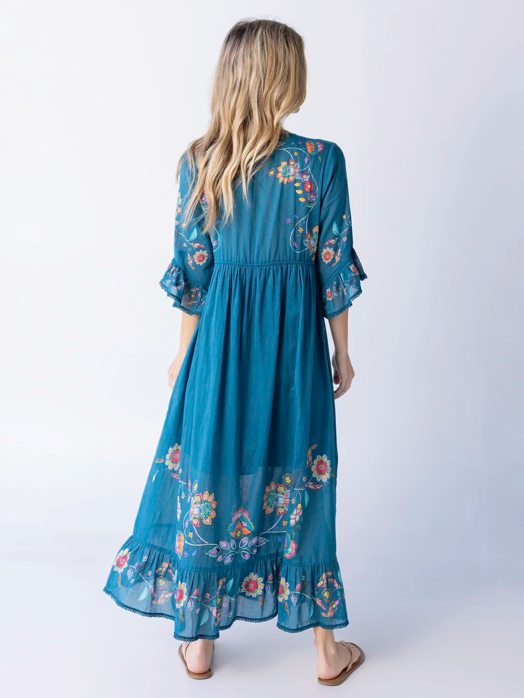Capri Cotton Maxi Dress - Dark Teal