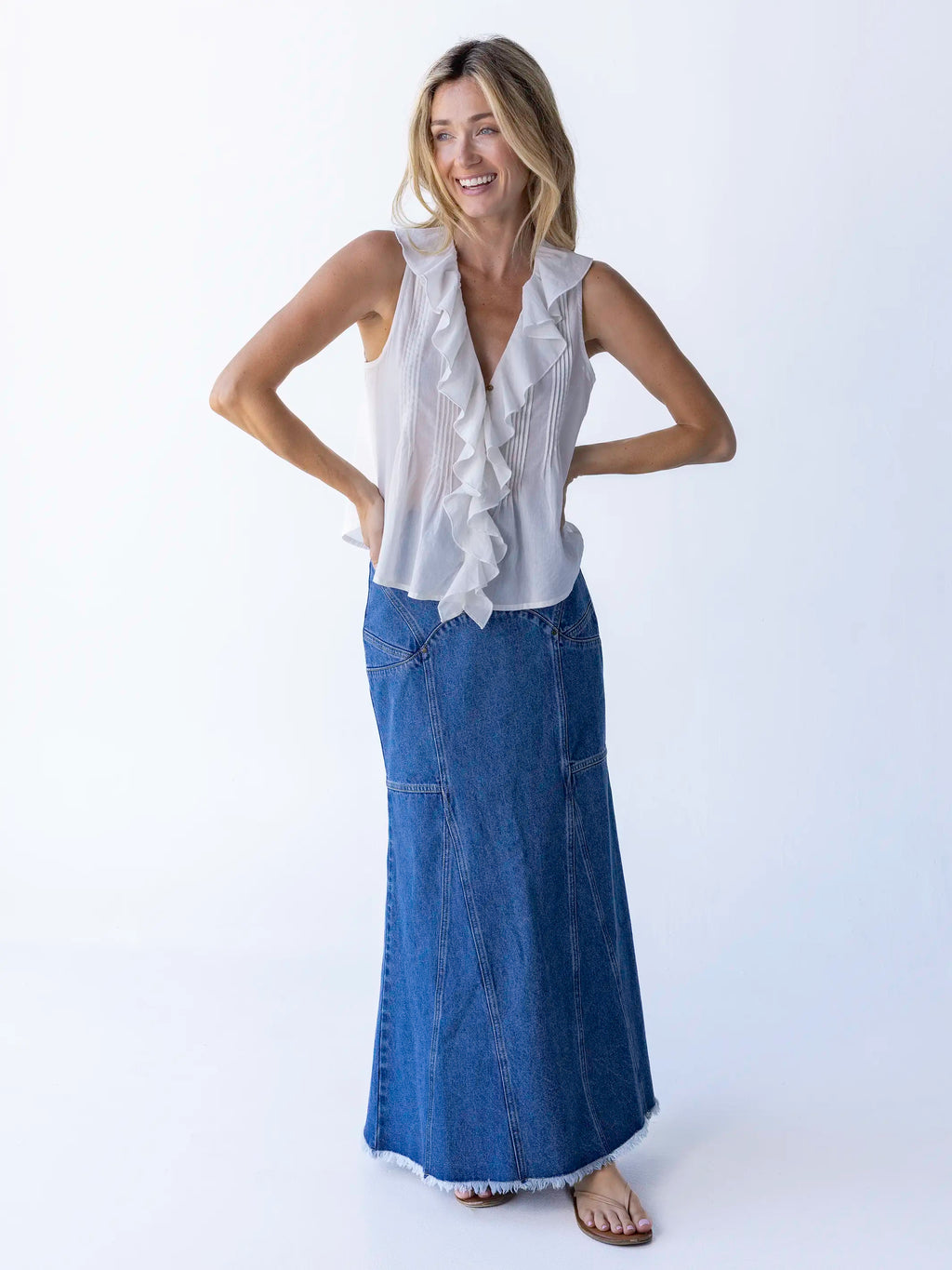 My Favorite Sleeveless Cotton Top - White