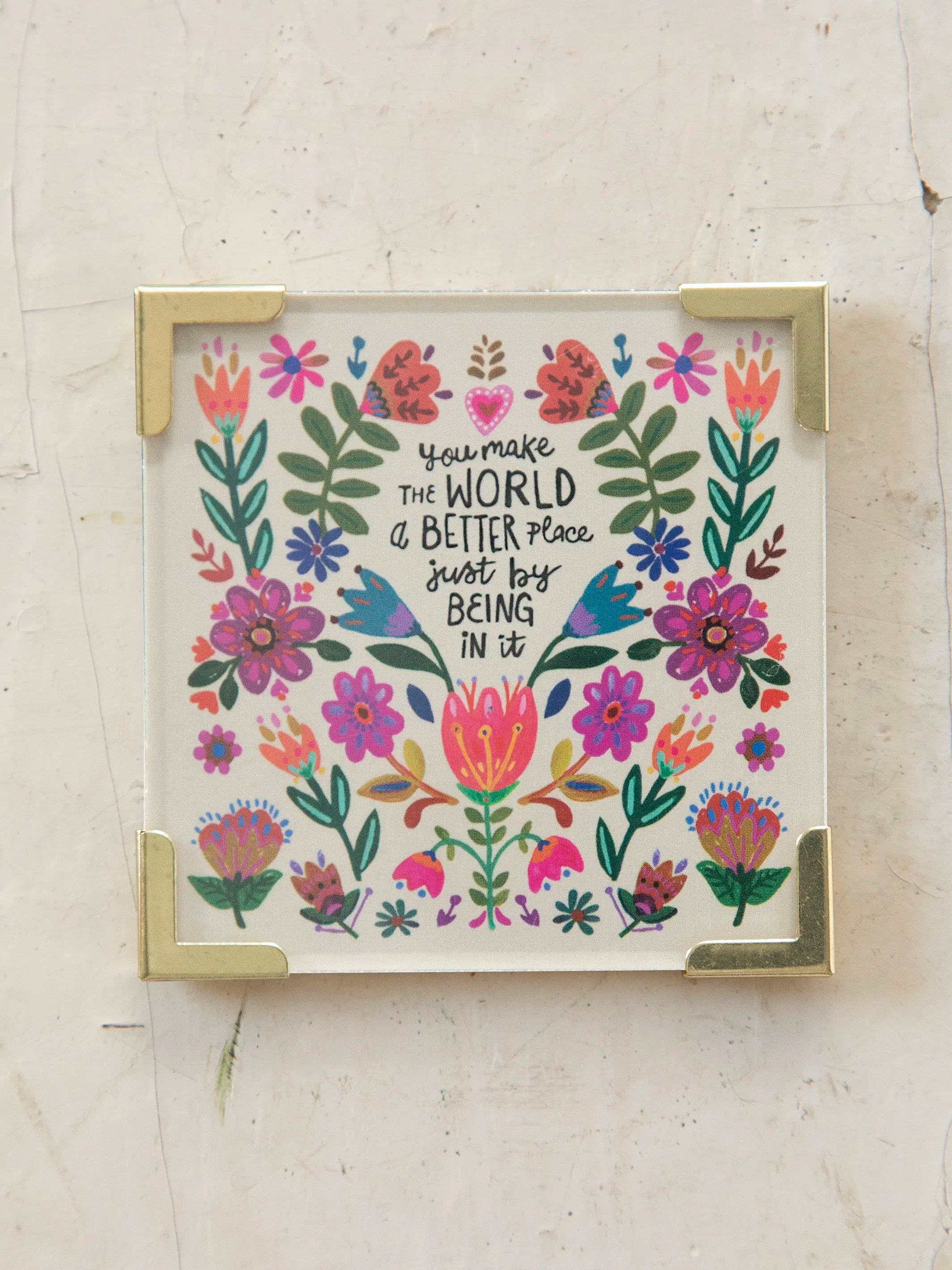 Corner Magnet Keepsake - Cream You Make The World Better