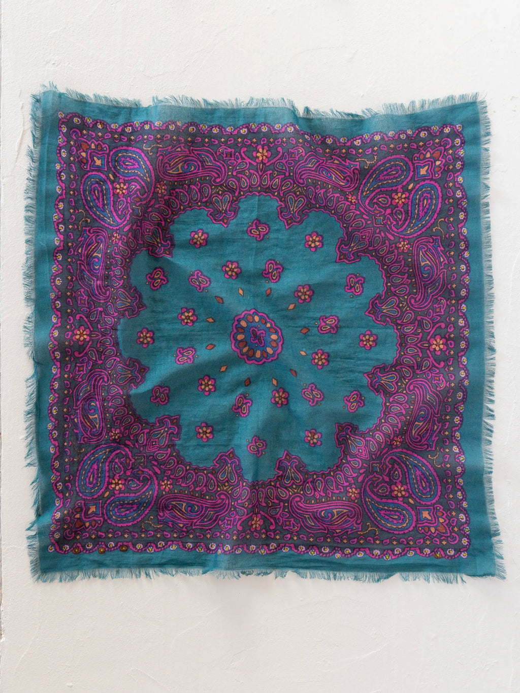 Printed Cotton Bandana - Charcoal Brimfield