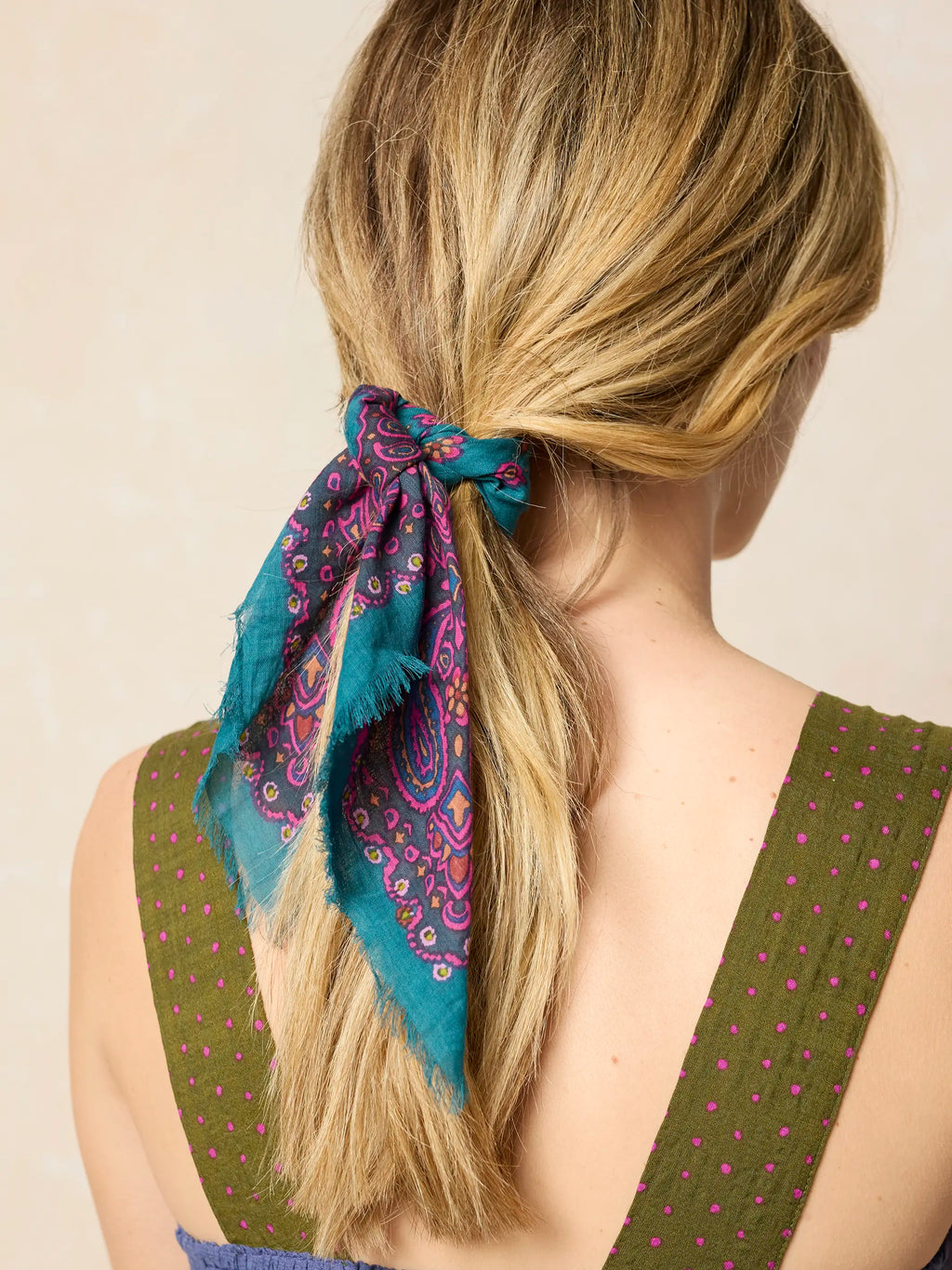 Printed Cotton Bandana - Charcoal Brimfield