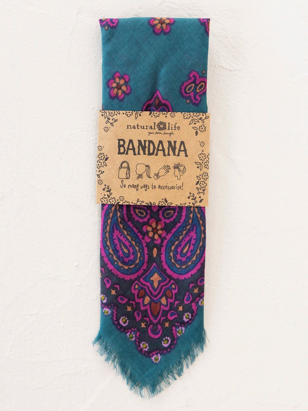 Printed Cotton Bandana - Charcoal Brimfield