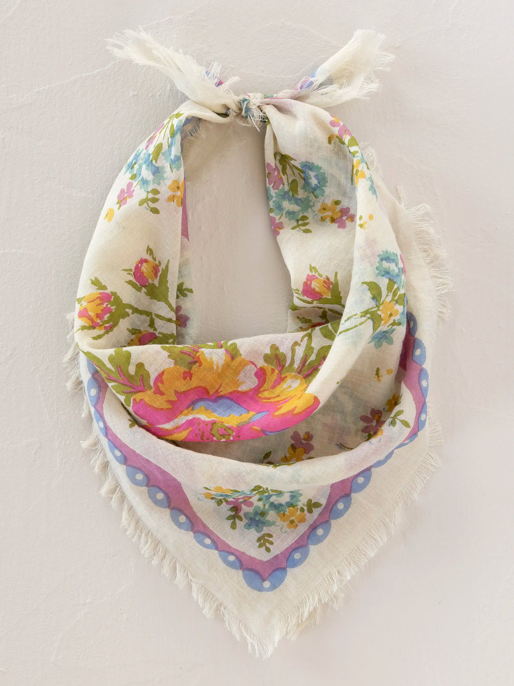 Printed Cotton Bandana - Sweet Blossoms Pink