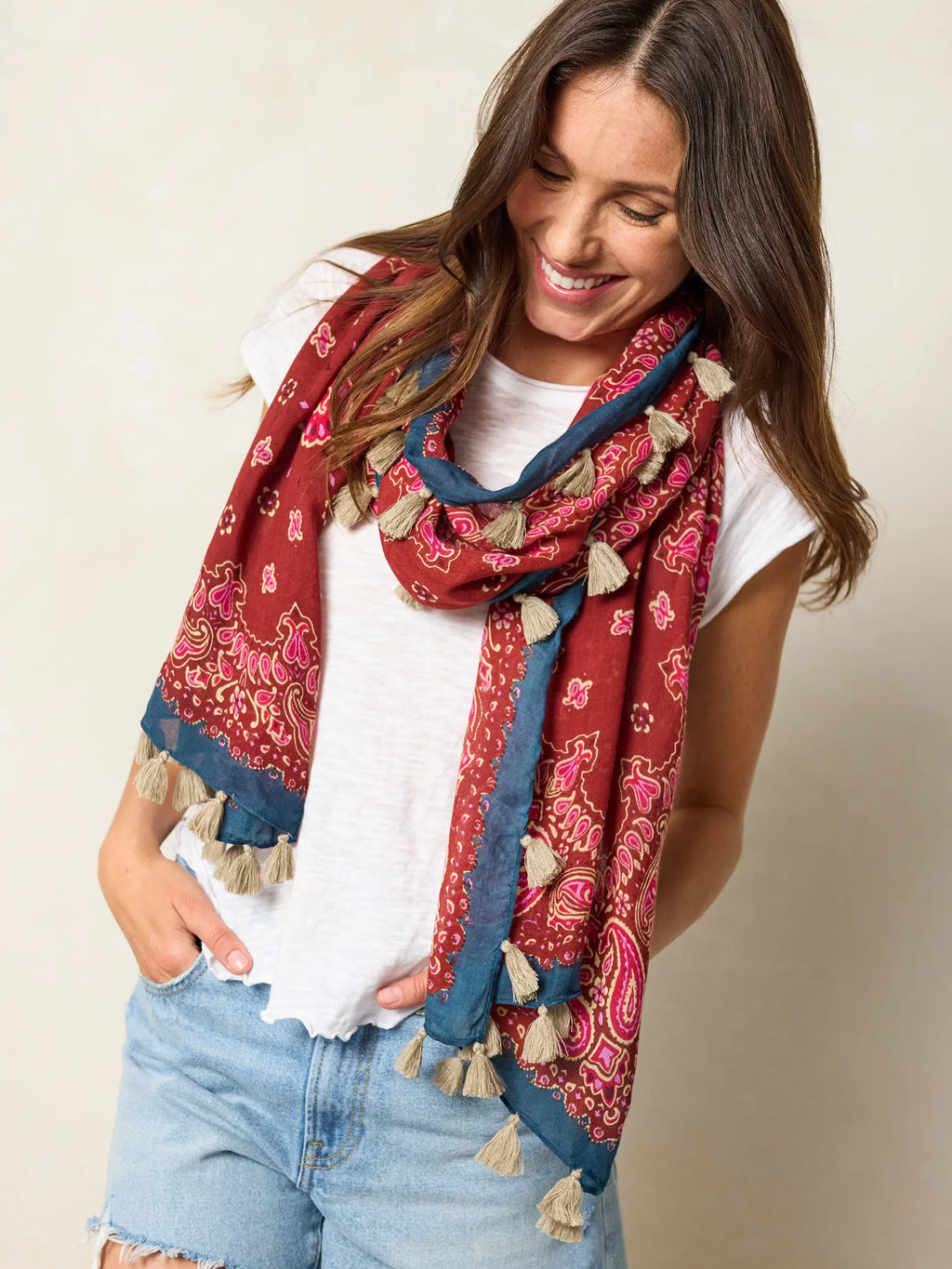 Sayulita Scarf - Brimfield Bandana Ruby