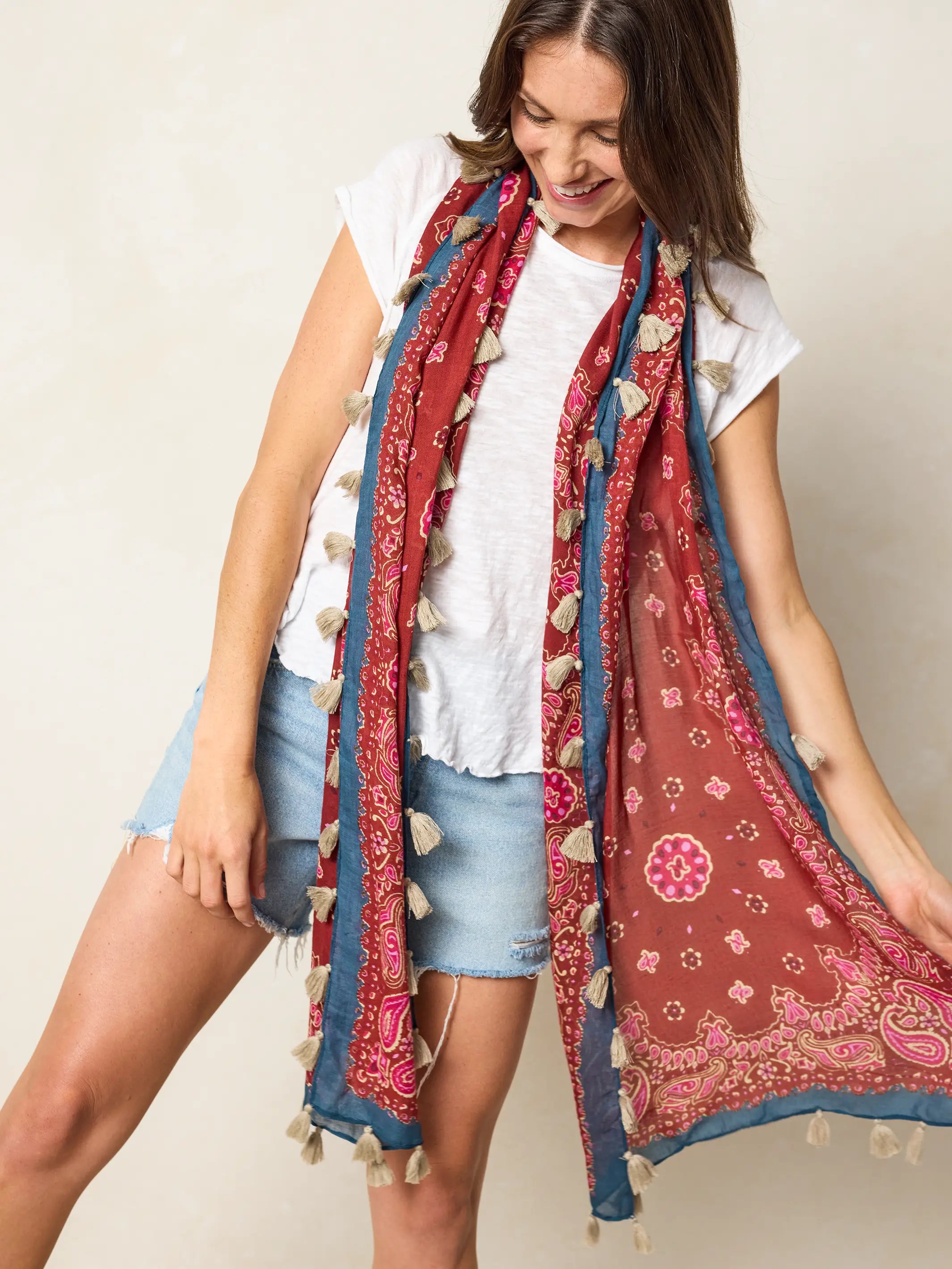 Sayulita Scarf - Brimfield Bandana Ruby
